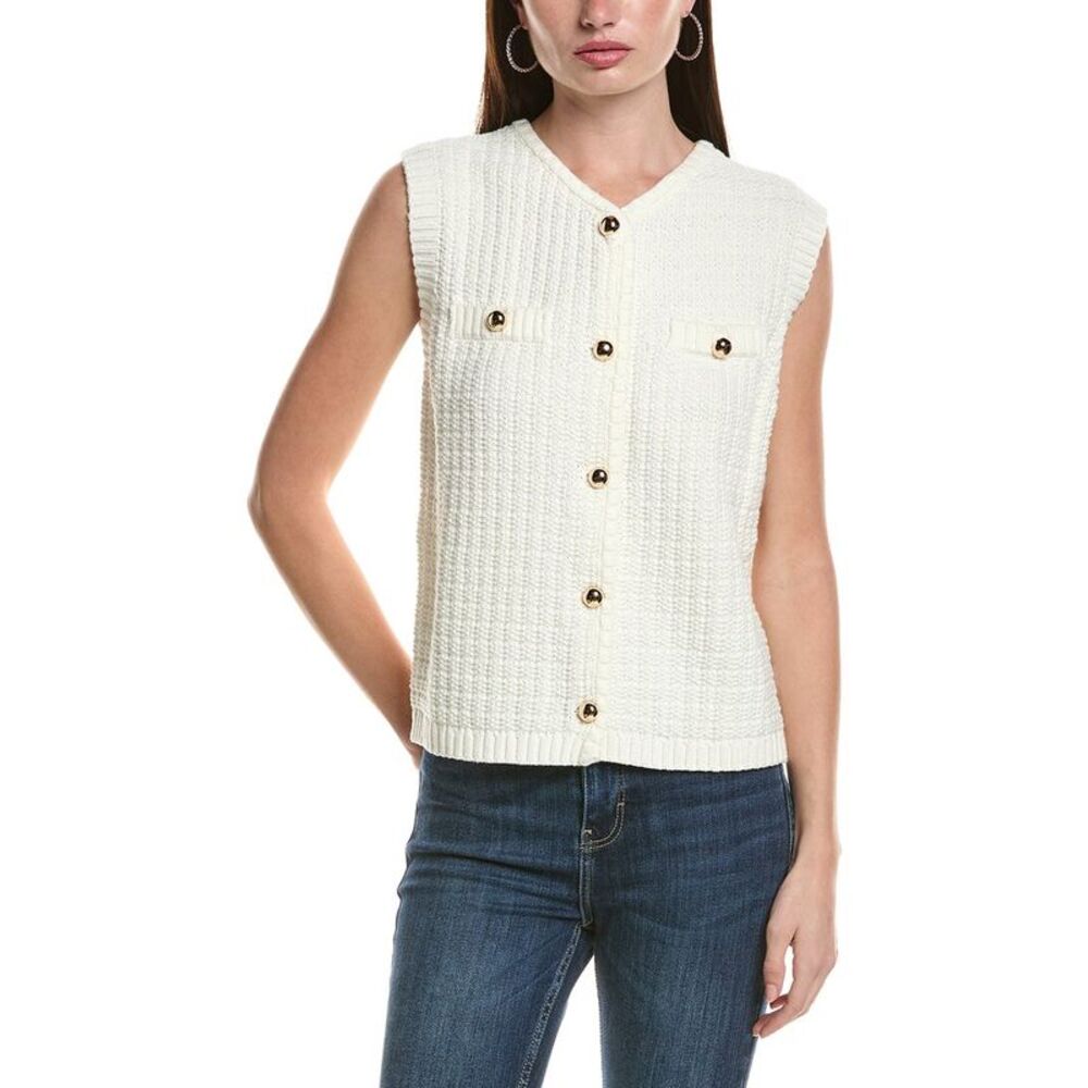 Area Stars Womens  Pru Sless Knit Top, White